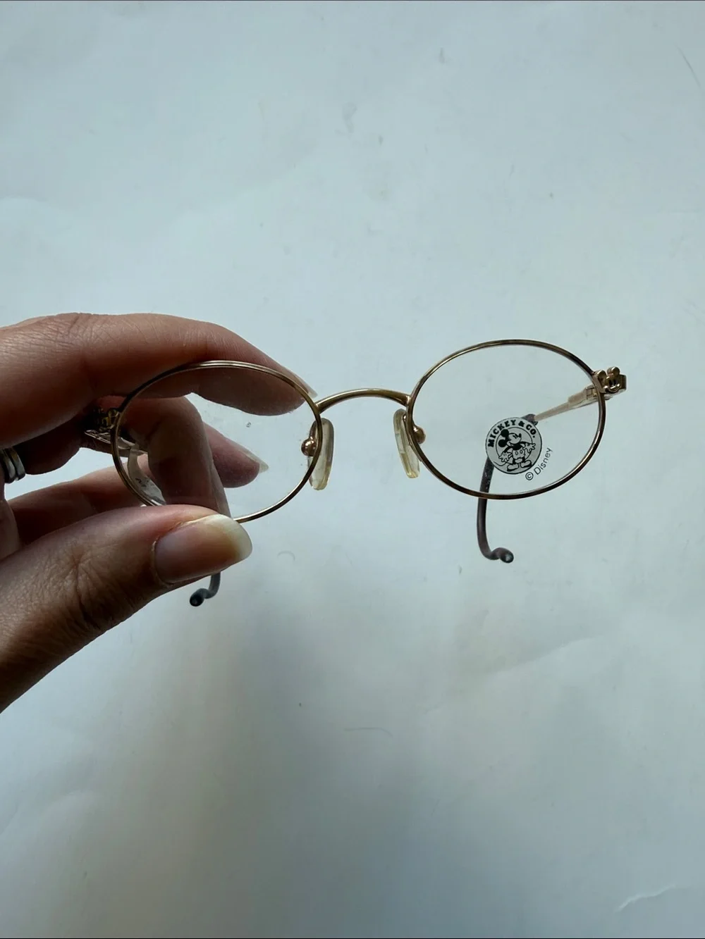 NWT Vintage Marchon Disney Mickey Round Gold Metal Wireframe Glasses
